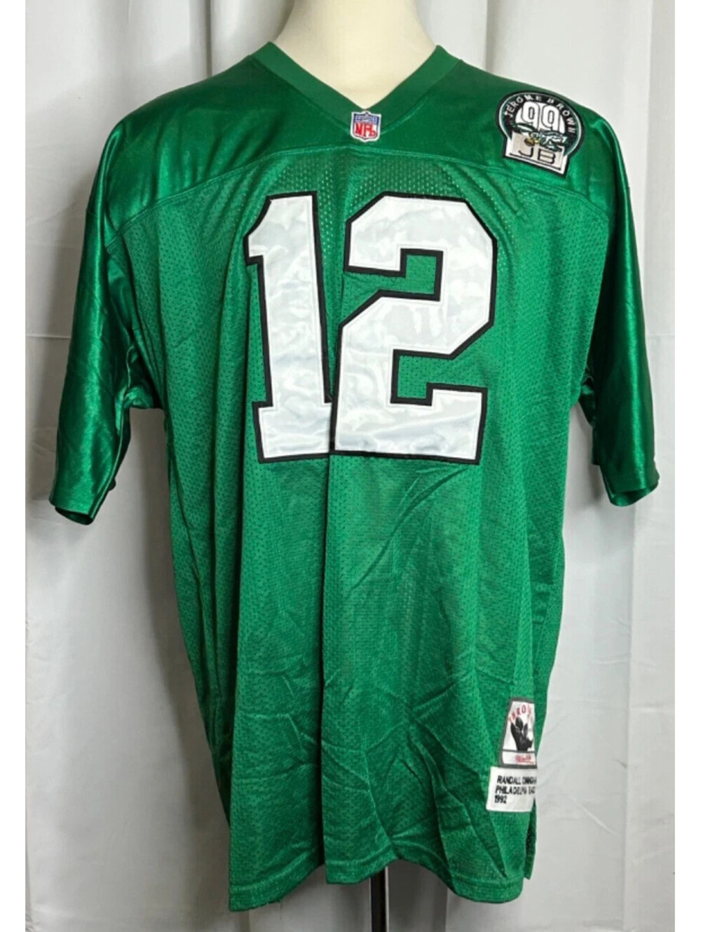 Mitchell & Ness Throwbacks Cunningham #12 Jerome Brown patch jersey sz XL EAGLES